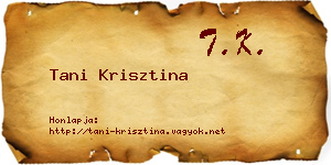 Tani Krisztina névjegykártya
